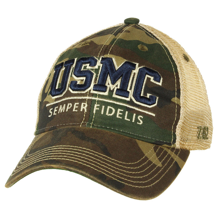 YOUTH USMC Semper Fidelis Vintage Trucker Hat - Camo