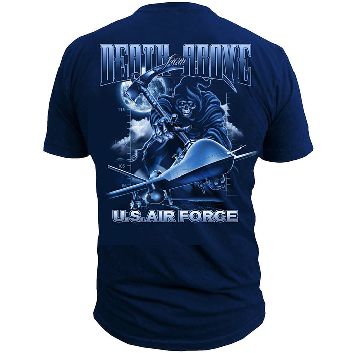 U.s. Air Force Drones - Death From Above - Black Ink Men's T-Shirt
