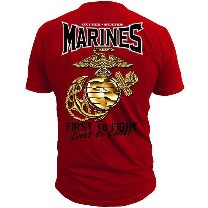 USMC First to Fight - Black Ink T-Shirt Red