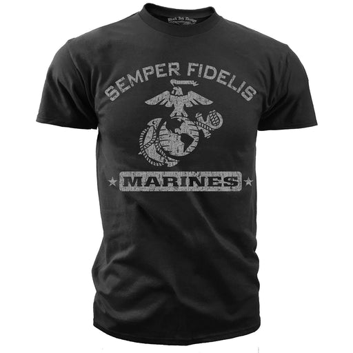 USMC Seventeen 75 - Black Ink T-Shirt