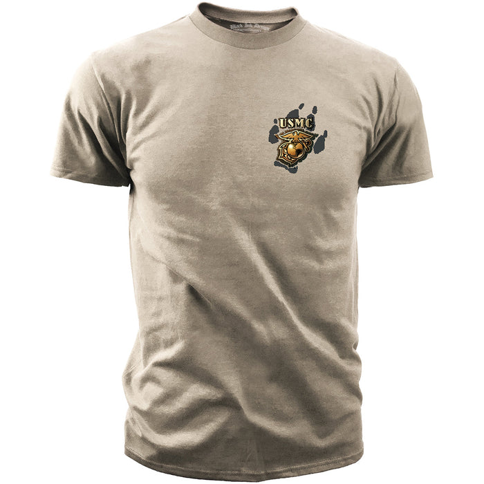 USMC Release the Dogs of War - Black Ink Design T-Shirt