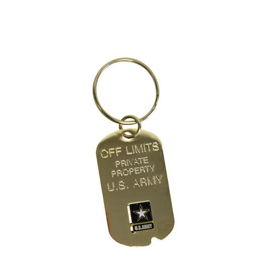 Army 'Off Limits' Crest Craft Dog Tag Keychain- 7.62 Design