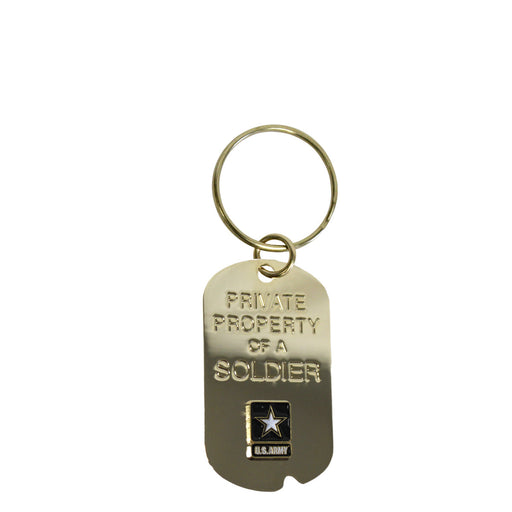 Army 'Property Of A Soldier' Crest Craft Dog Keychain- 7.62 Design